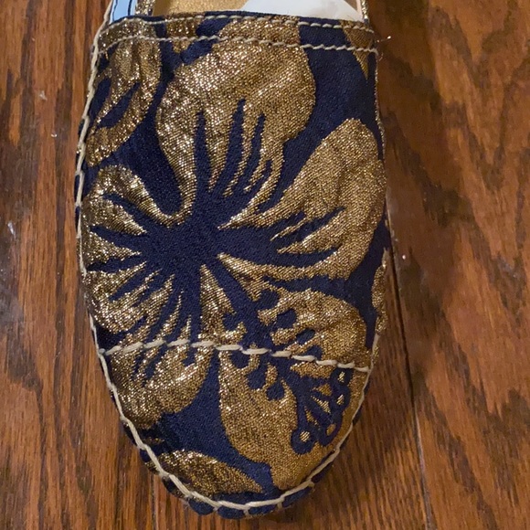 PRADA espadrilles/flats gold and navy, size 40 - Picture 2 of 7